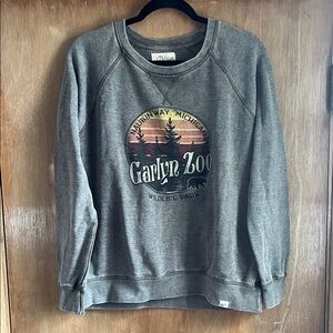 Blue 84 Woman’s Gray Crewneck Sweater with Retro Graphic